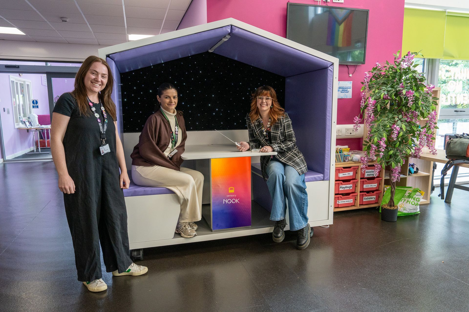 Abi Georgia and Courtney express gratitude for new Sensory Nook at Doncaster Youth Hub Abi Georgia and Courtney express gratitude for new Sensory Nook at Doncaster Youth Hub