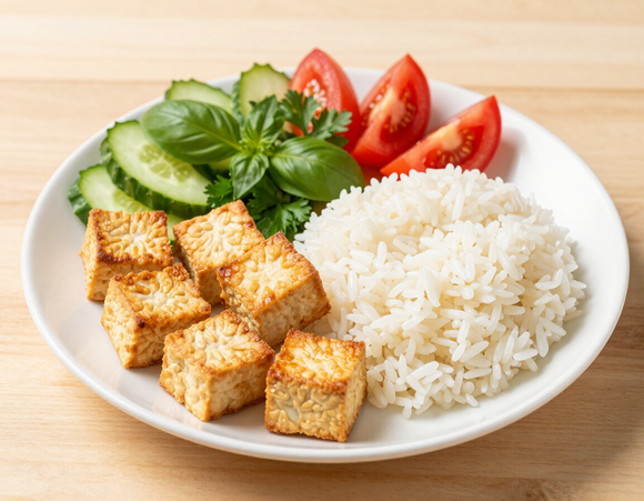 Cơm Đậu Hũ — lemongrass tofu rice plate