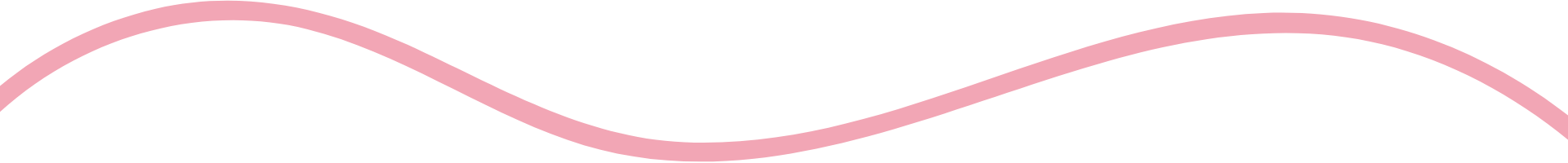 A single, thin, light pink wavy line against a white background.