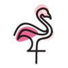 Wink Media logo of a pink flamingo on a white background.