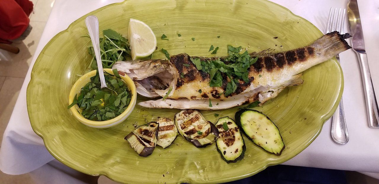 Pesce e verdure alla griglia