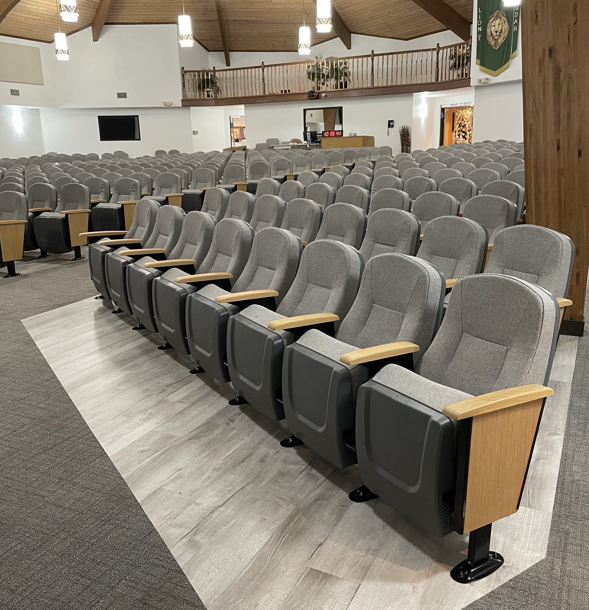 Convention chair with tablet arm at Jessieville High School