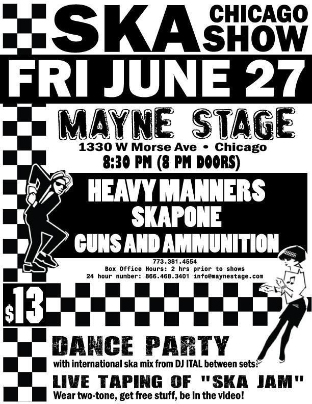 A black and white poster for a ska show on june 27.
