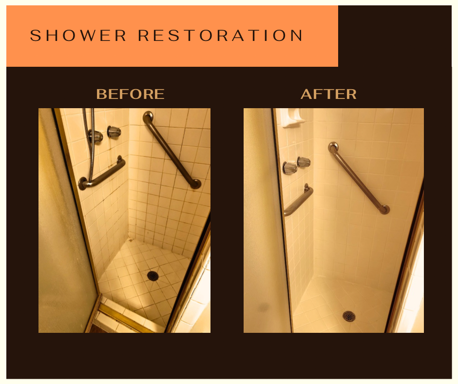 Shower Cleaning, shower regrouting, and repaired loose shower tiles