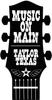 Black guitar headstock logo: