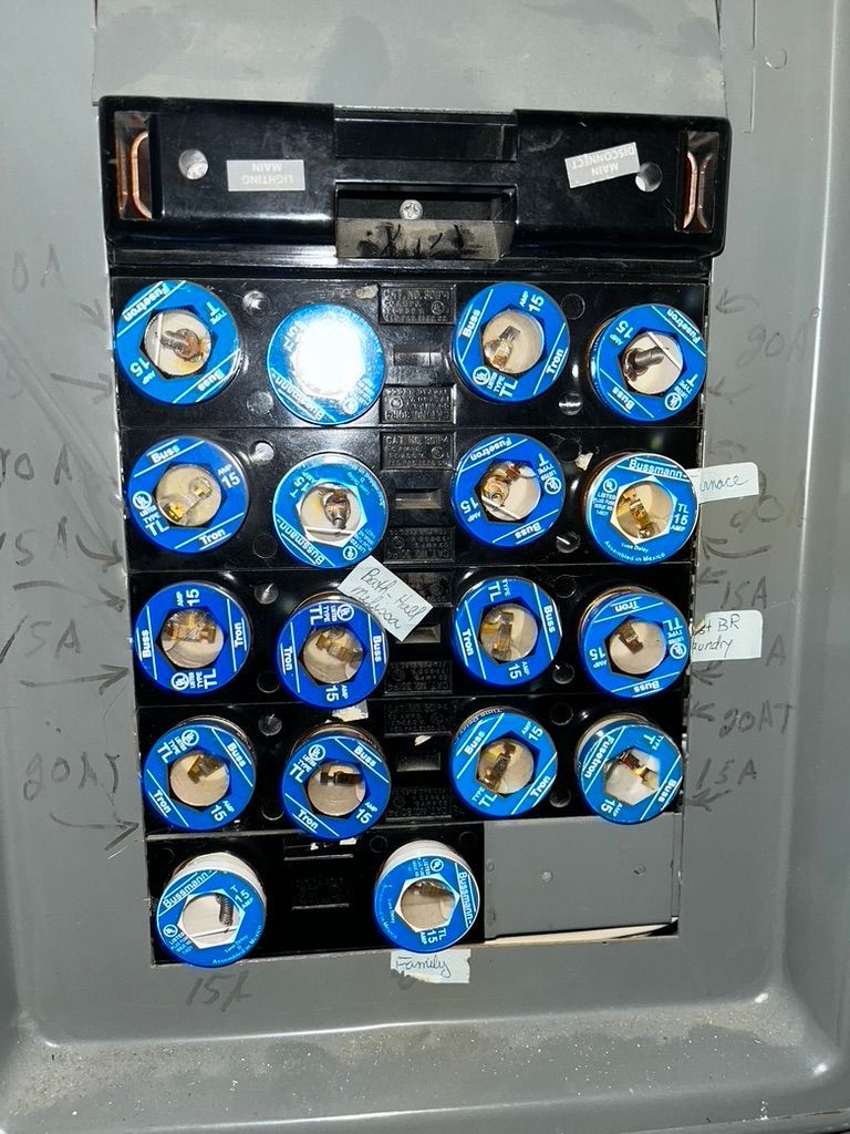 A wall with a bunch of blue circles on it