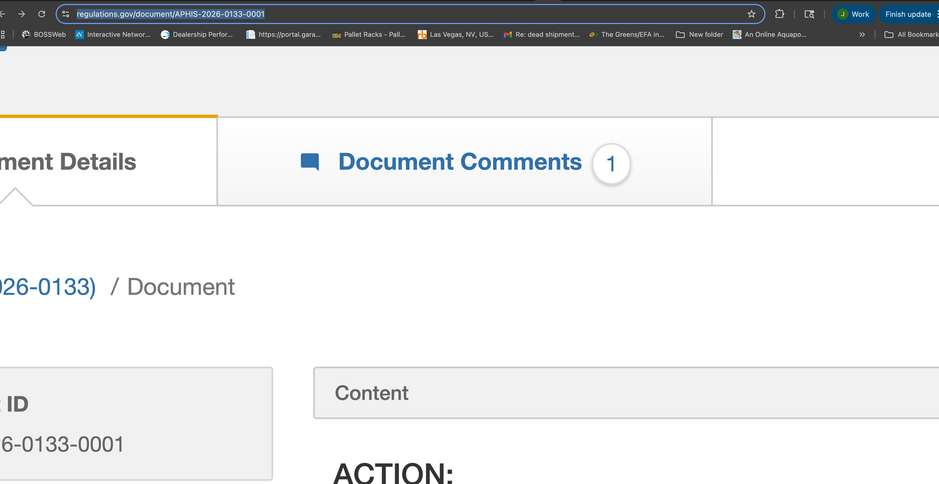 A document management web interface showing