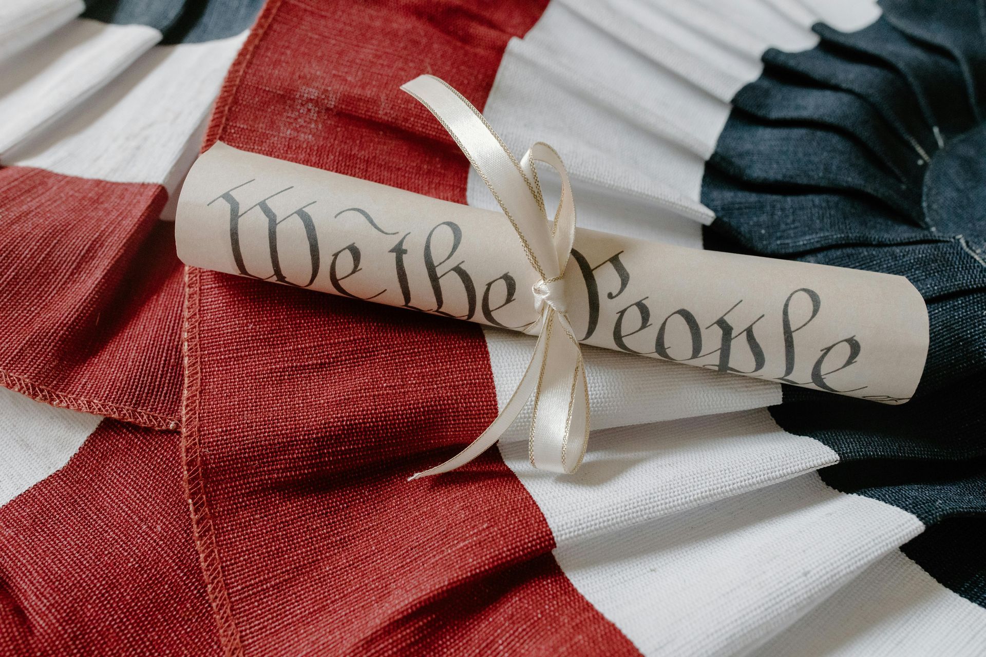 A parchment scroll featuring the words