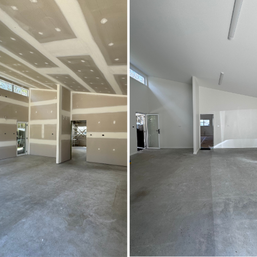 A Large Room With Windows is Being Painted — JAX Painting Services in Central Coast, NSW