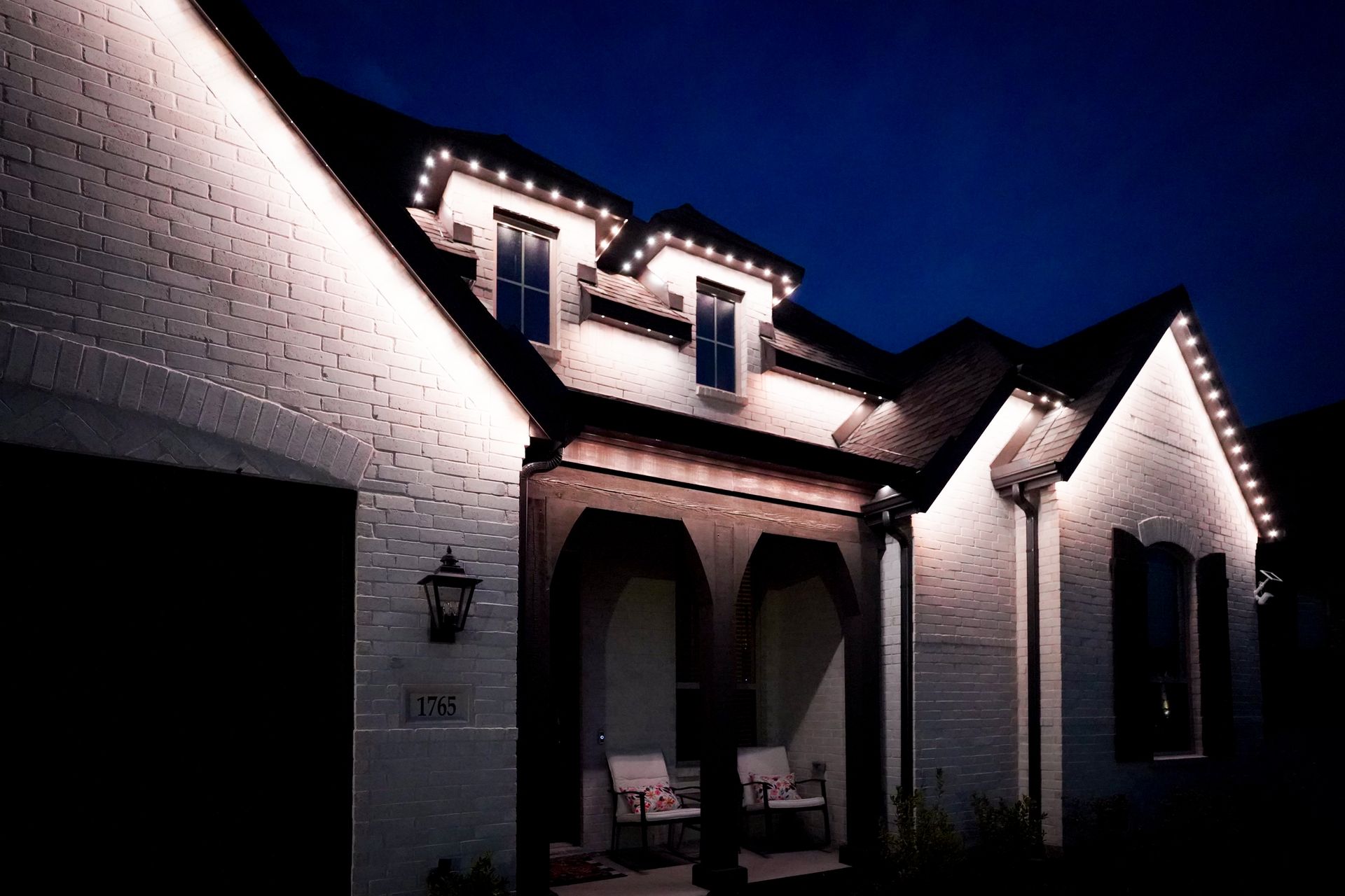 Commercial Christmas lights installed in Parker CO