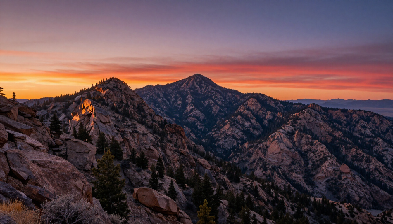 Utah County landscape at sunset