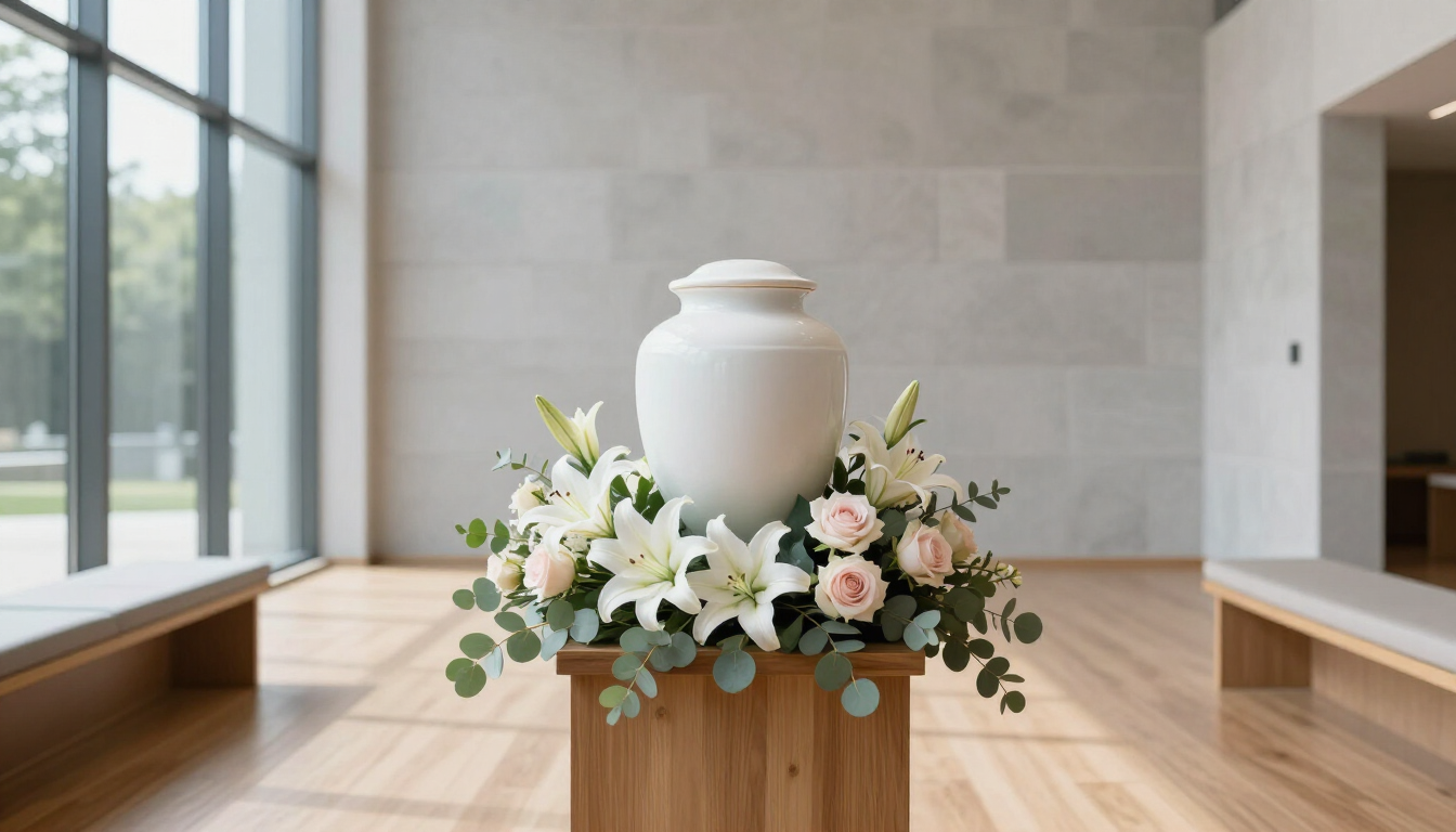 Peaceful memorial setting