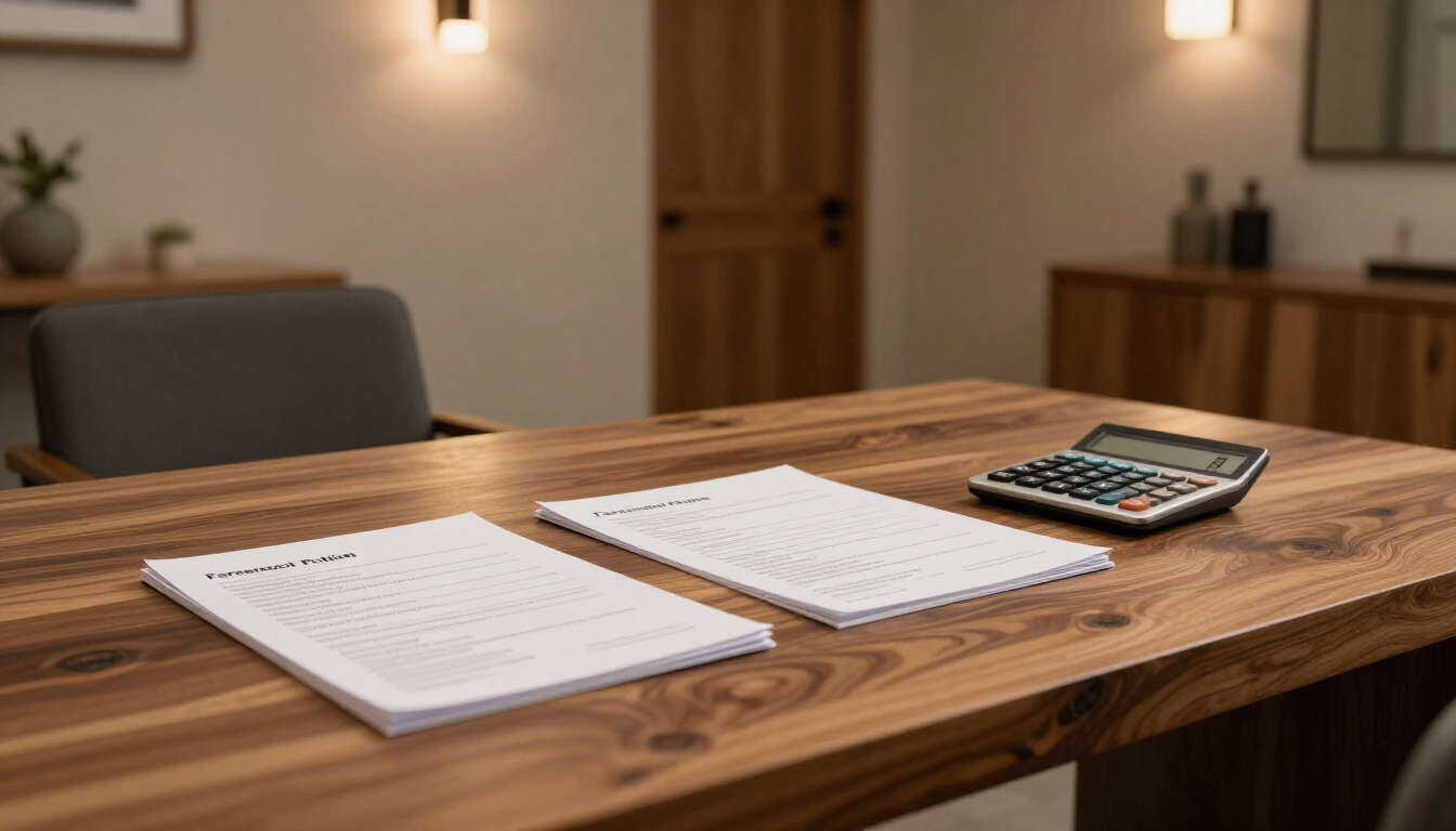 A professional funeral planning document and price list on a desk.