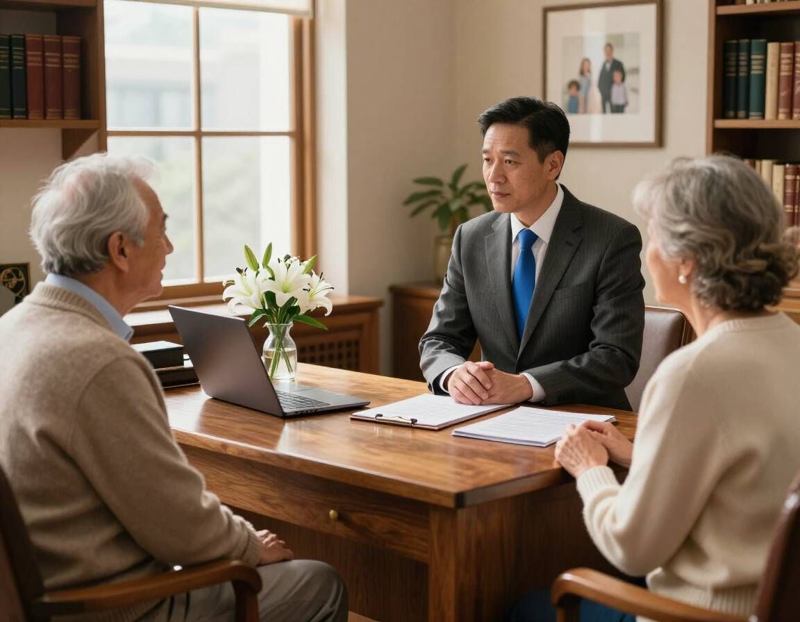 Family discussing cemetery choices with a funeral director