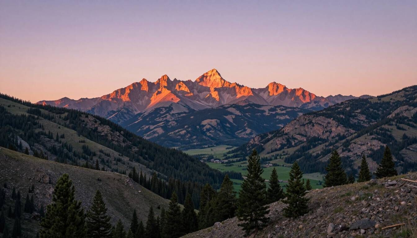 Utah mountains at dusk