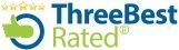 A three best rated logo with a green thumbs up icon