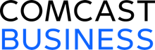 Comcast Business logo with black “COMCAST” and blue “BUSINESS” text on white background