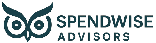 SpendWise Advisors logo with teal owl icon and wordmark on white background