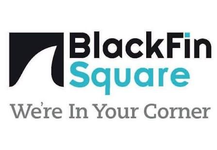 BlackFin Square logo with black, teal, and gray text: “We’re In Your Corner”