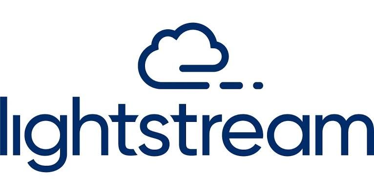 Lightstream logo with blue cloud icon and wordmark on white background