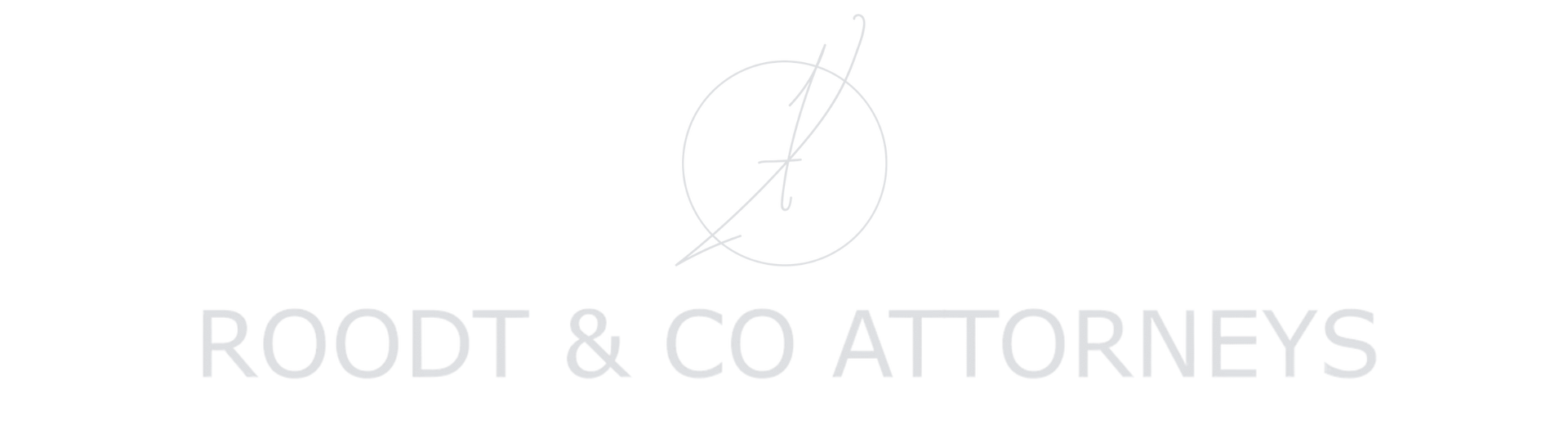 Logo of Roodt & Co Attorneys, with a graphic of a circle with intersecting lines above the text.