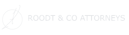 Logo for Roodt & Co Attorneys, a law firm, with an abstract geometric design on the left.