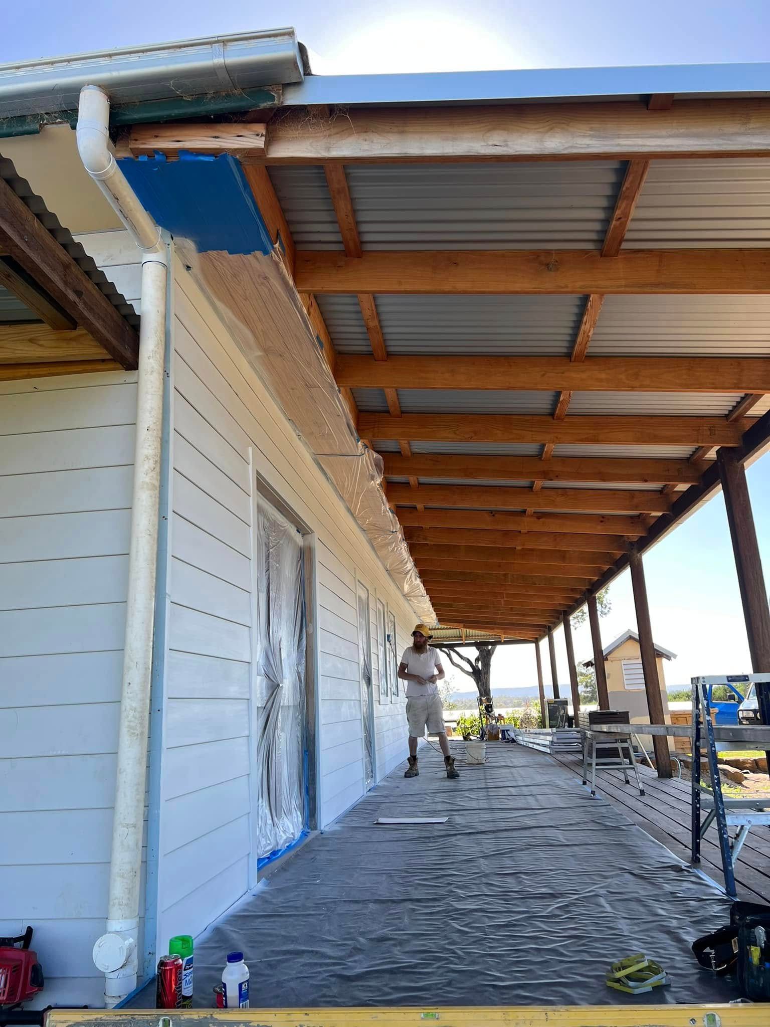 Long White Building with A Covered Walkway — Matty Stewart Painting & Decorating in Dubbo, NSW