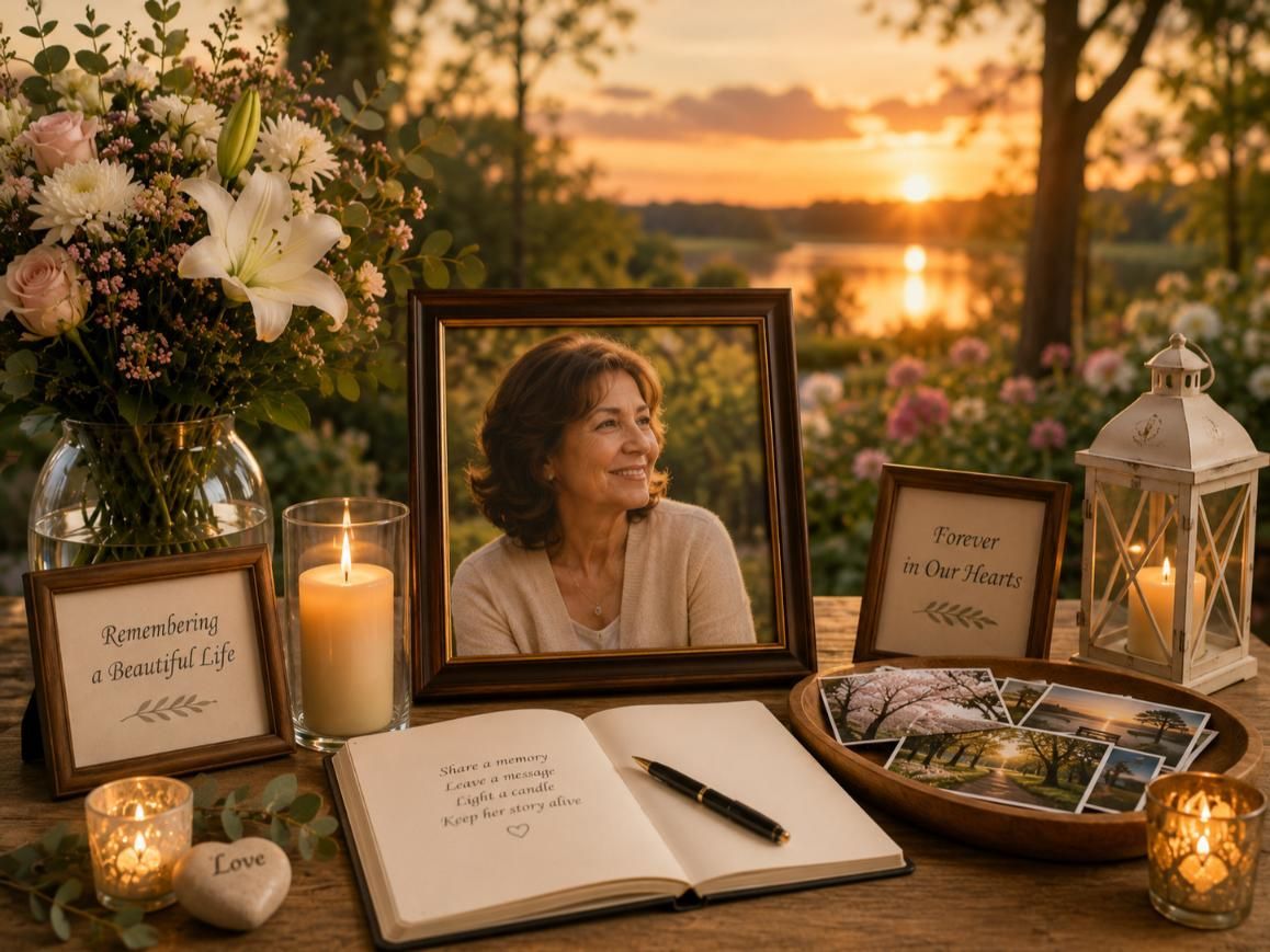 Life celebration display with portrait and keepsakes, cremation services Upper Darby, PA