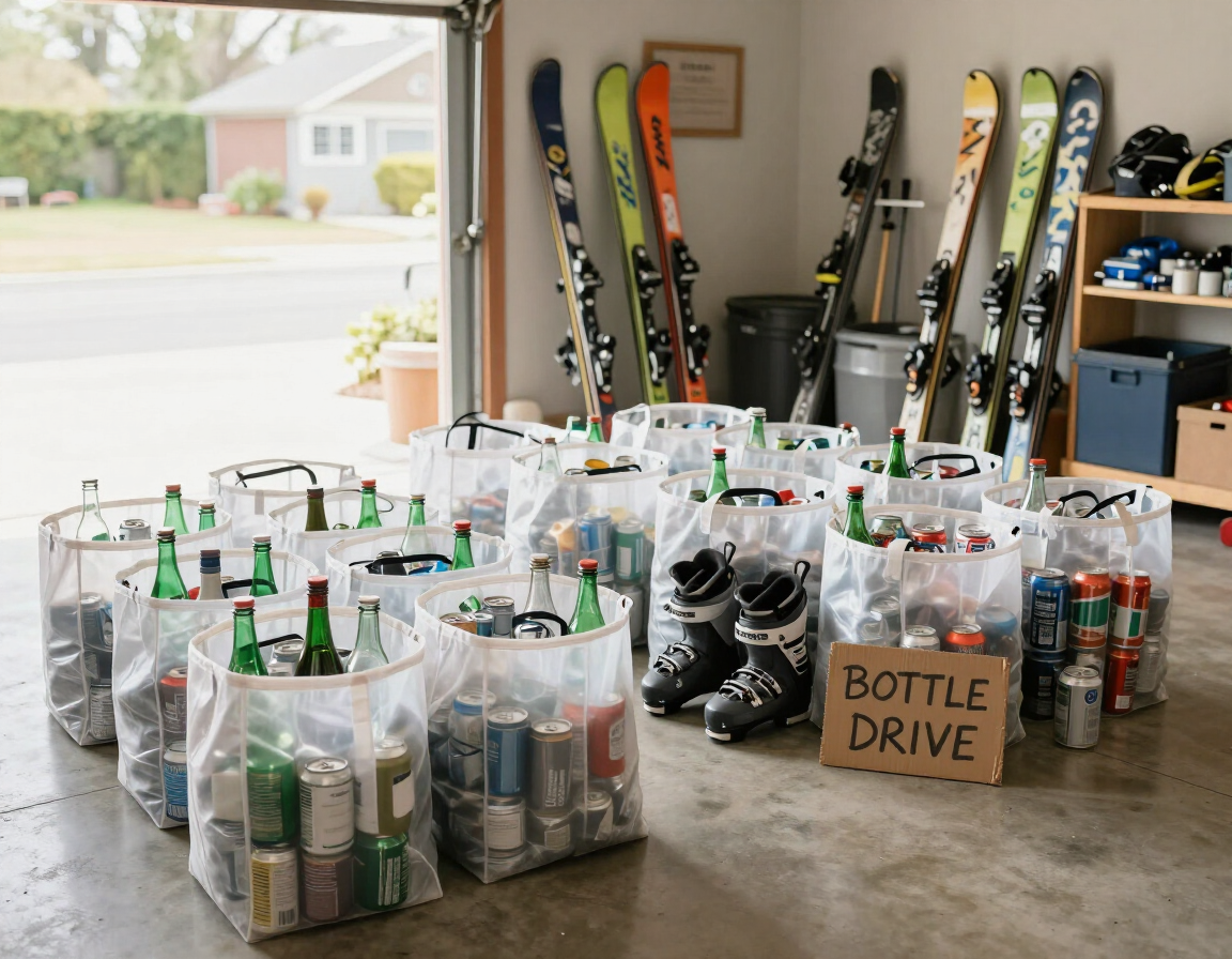 Bottle and can donations supporting LMSC ski racers