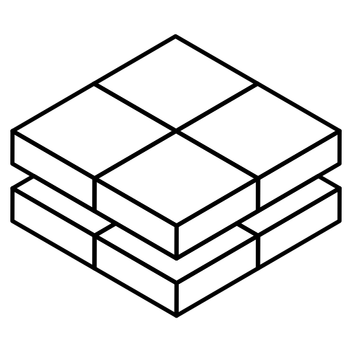 A black and white drawing of a stack of tiles.