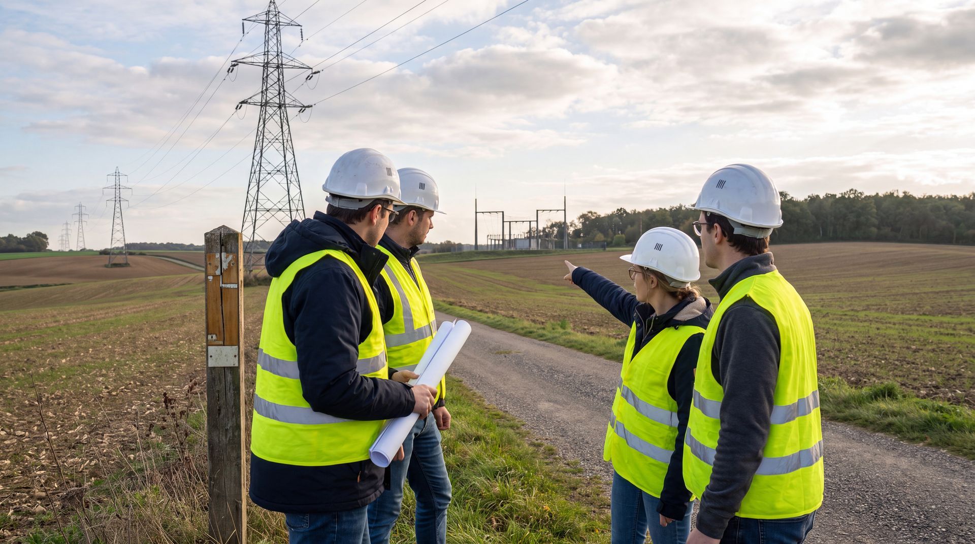 Licensed surveyor reviewing land division plans on site in Adelaide, SA.