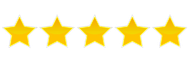 five yellow stars are lined up in a row on a white background .