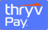 Logo for Thryv Pay, with blue background and white text 