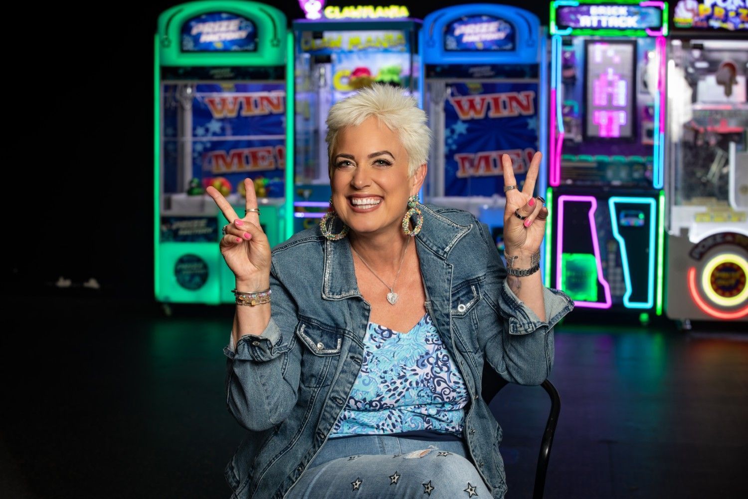 Julie Jones pointing toward the future