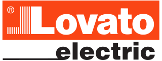 The logo for lovato electric is orange and white