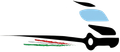 Silhouette stilizzata di uno scooter nero con strisce rosse e verdi e dettagli blu su sfondo bianco.