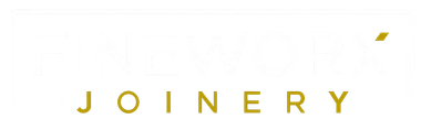 Gold “JOINERY” text on a white background with a small gold accent above. — Fineworx Joinery in Warnervale, NSW