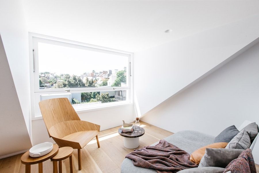 Bright Attic Living Room with Slanted Ceiling — Fineworx Joinery in Warnervale, NSW