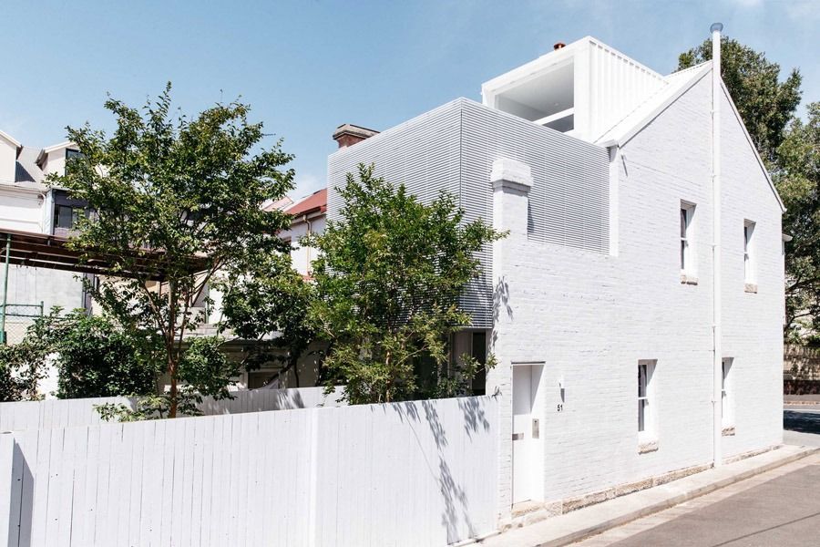 White Modern House with A Small Front Garden and Trees — Fineworx Joinery in Warnervale, NSW