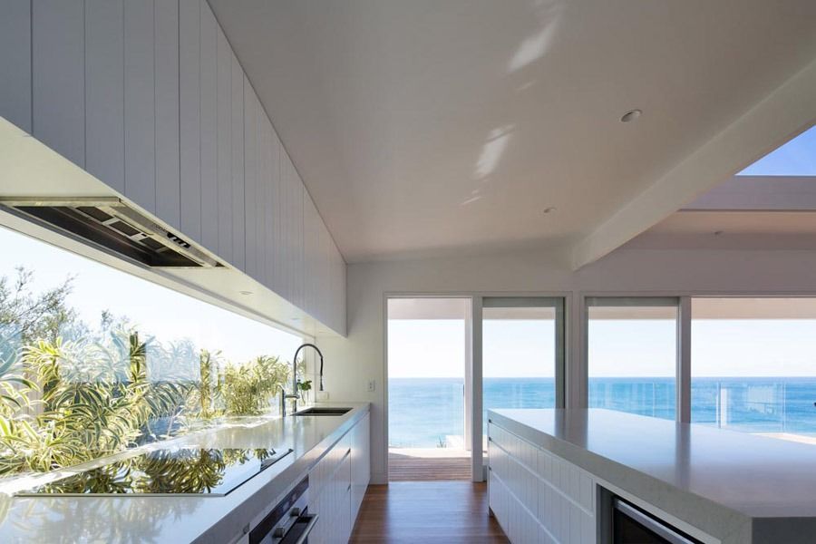 Modern Kitchen with Ocean Views and Large Windows — Fineworx Joinery in Warnervale, NSW