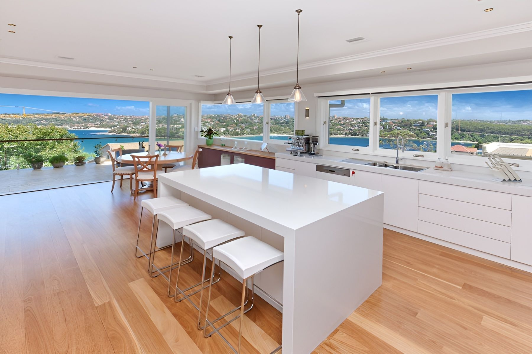 Bright Modern Kitchen with White Island — Fineworx Joinery in Warnervale, NSW