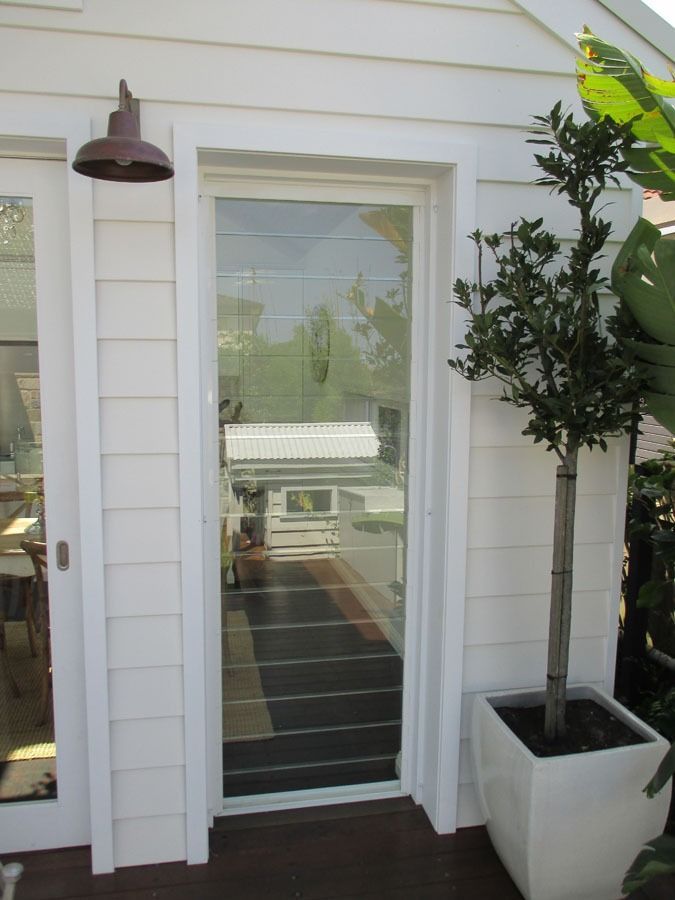 White Front Door with Glass Panel — Fineworx Joinery in Warnervale, NSW