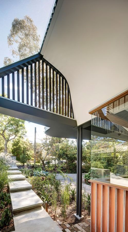 Modern Outdoor Walkway Beside a Landscaped Garden — Fineworx Joinery in Nambucca Heads, NSW