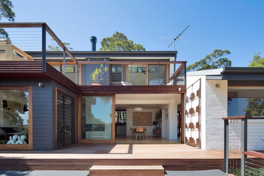 Modern Two Story House with Wood Deck — Fineworx Joinery in Warnervale, NSW