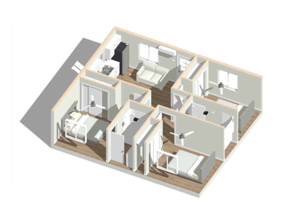 3 bedroom detached adu floor plan