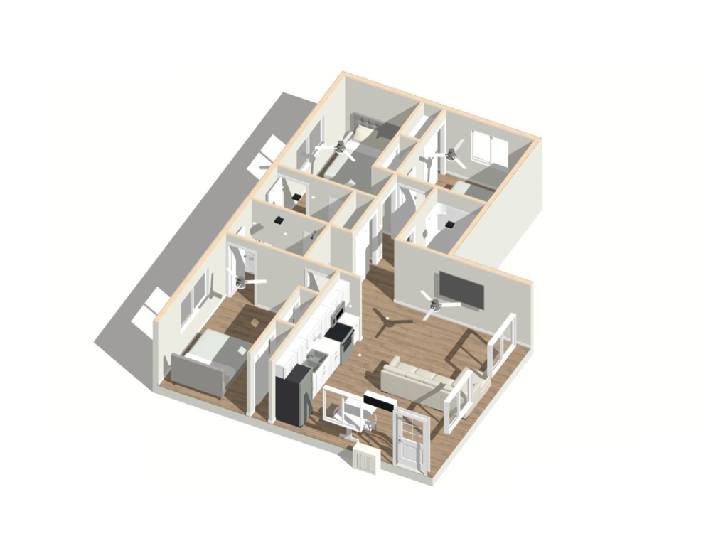 3 bedroom detached adu floor plan