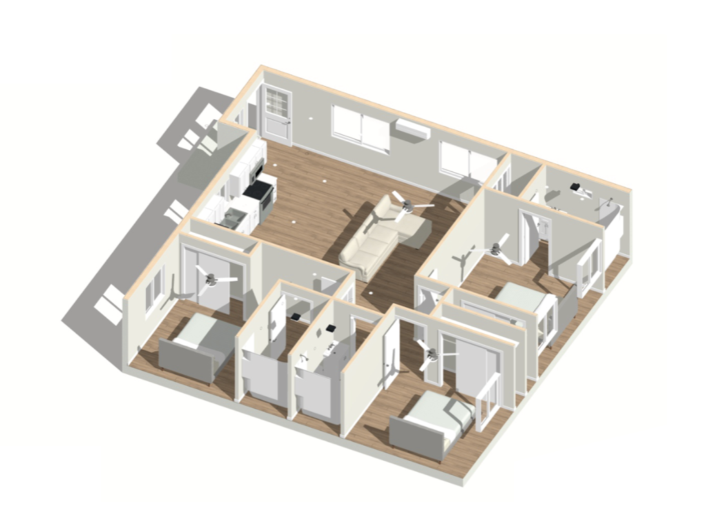 3 bedroom detached adu floor plan