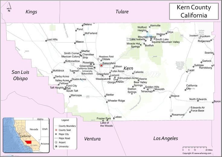 a map of LA county with cities