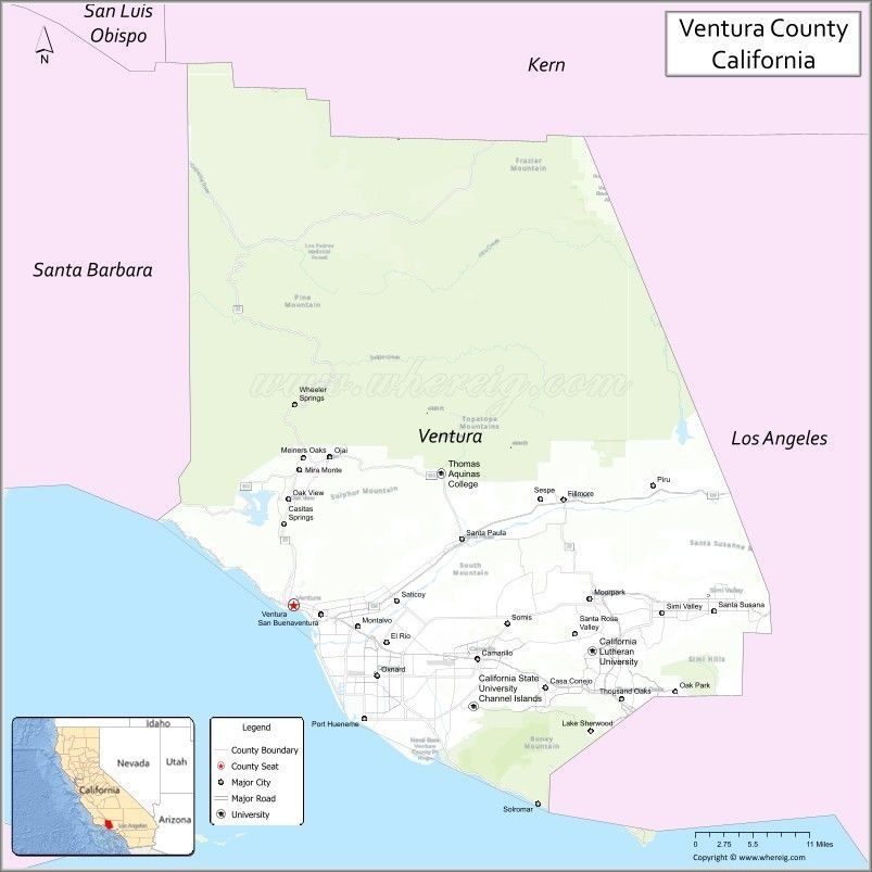a map of LA county with cities
