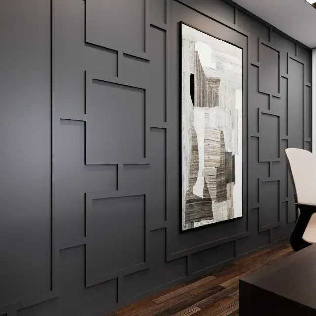 Picture moulding on a wall